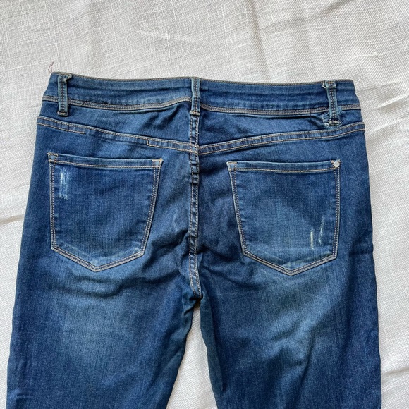 Dark Blue Super Skinny Ripped Jeans - Picture 6 of 11